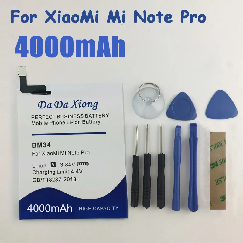 Высокое качество BM34 4000mAh аккумулятор встроенный литий-ионный Для Xiaomi Mi Note Pro батареи