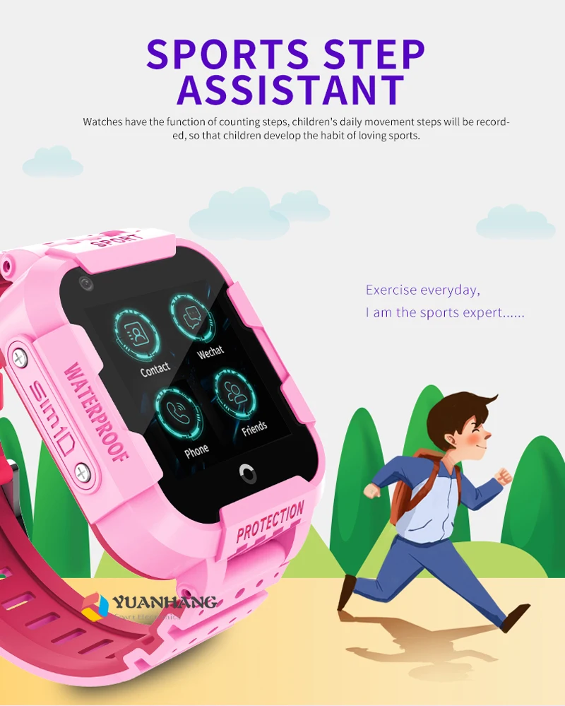 IPX7 водонепроницаемый смарт 4G Удаленная камера gps Wi-Fi ребенок Студент Smartwatch SOS видео вызов монитор трекер местоположение телефон часы