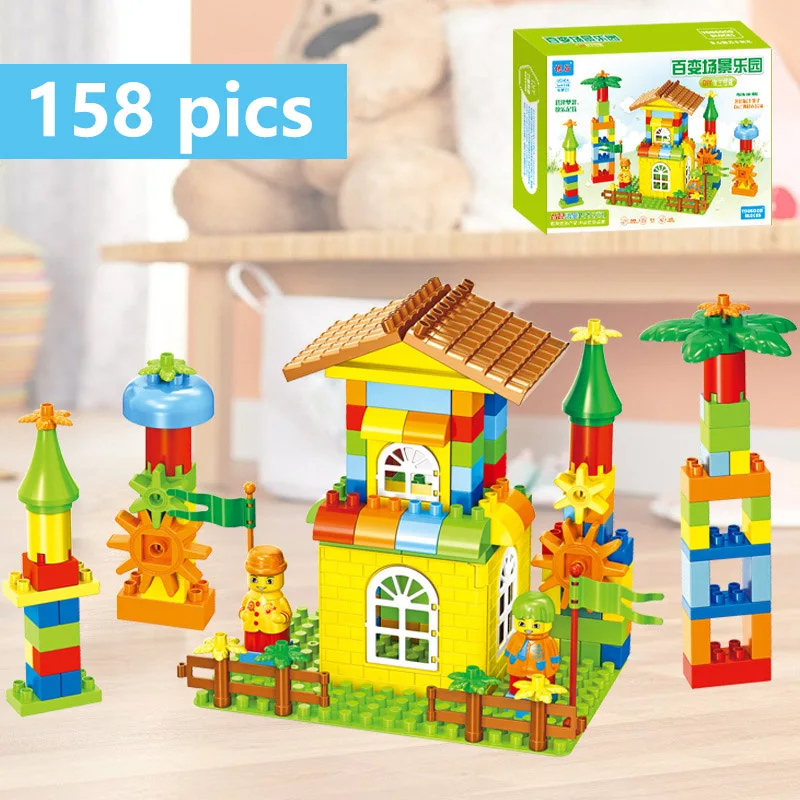 Big Building Blocks ABS Children Educational DIY Amusement Park Assemble Bricks Model Toys Compatible with Legoed Duplo | Игрушки и