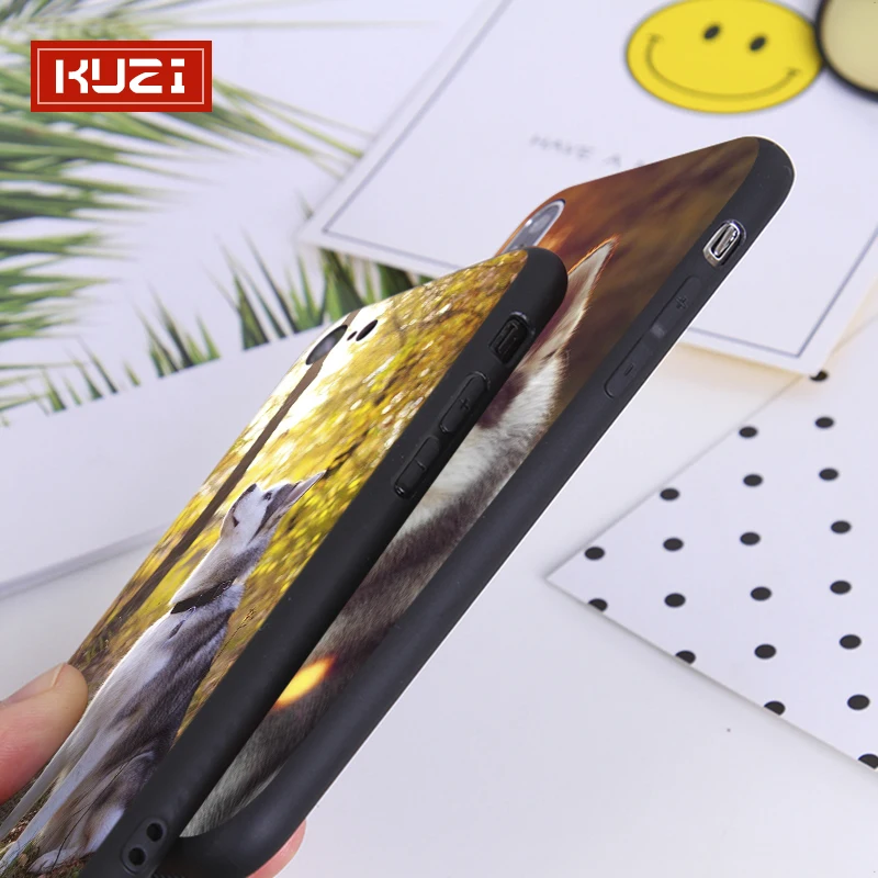 KUZI чехол для телефона с изображением собаки и Волка из мягкого ТПУ Iphone 7 Чехол 5 5S SE