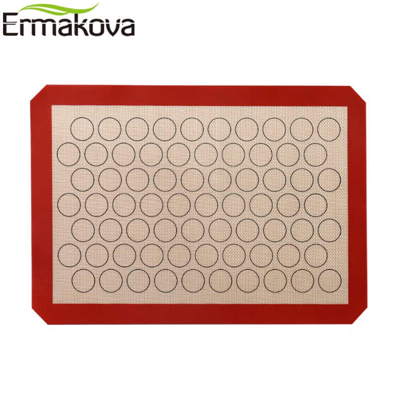 ERMAKOVA антипригарный силиконовый коврик для выпечки, коврик, лист макарон, коврик без BPA, тостер, вкладыш для духовки, лист для приготовления печенья, хлеба, кондитерских изделий