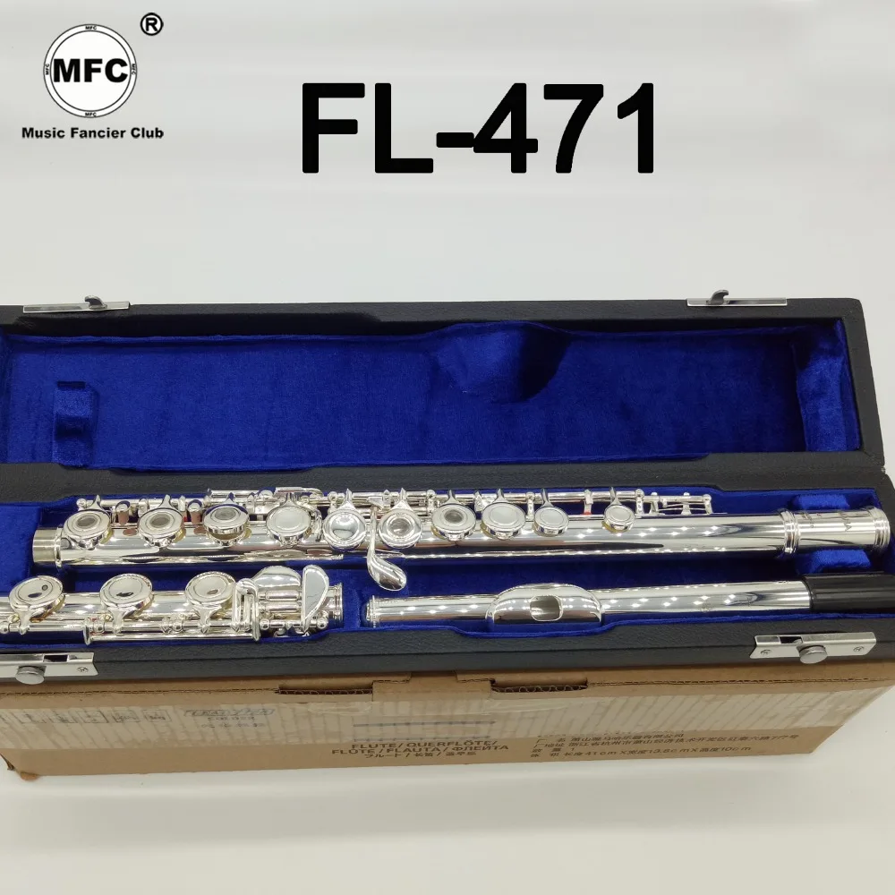 

Music Fancier Club High Quality Intermediate Standards Flute FL-471 Student Flutes Silver Plated 17 Holes Open Hole With Case