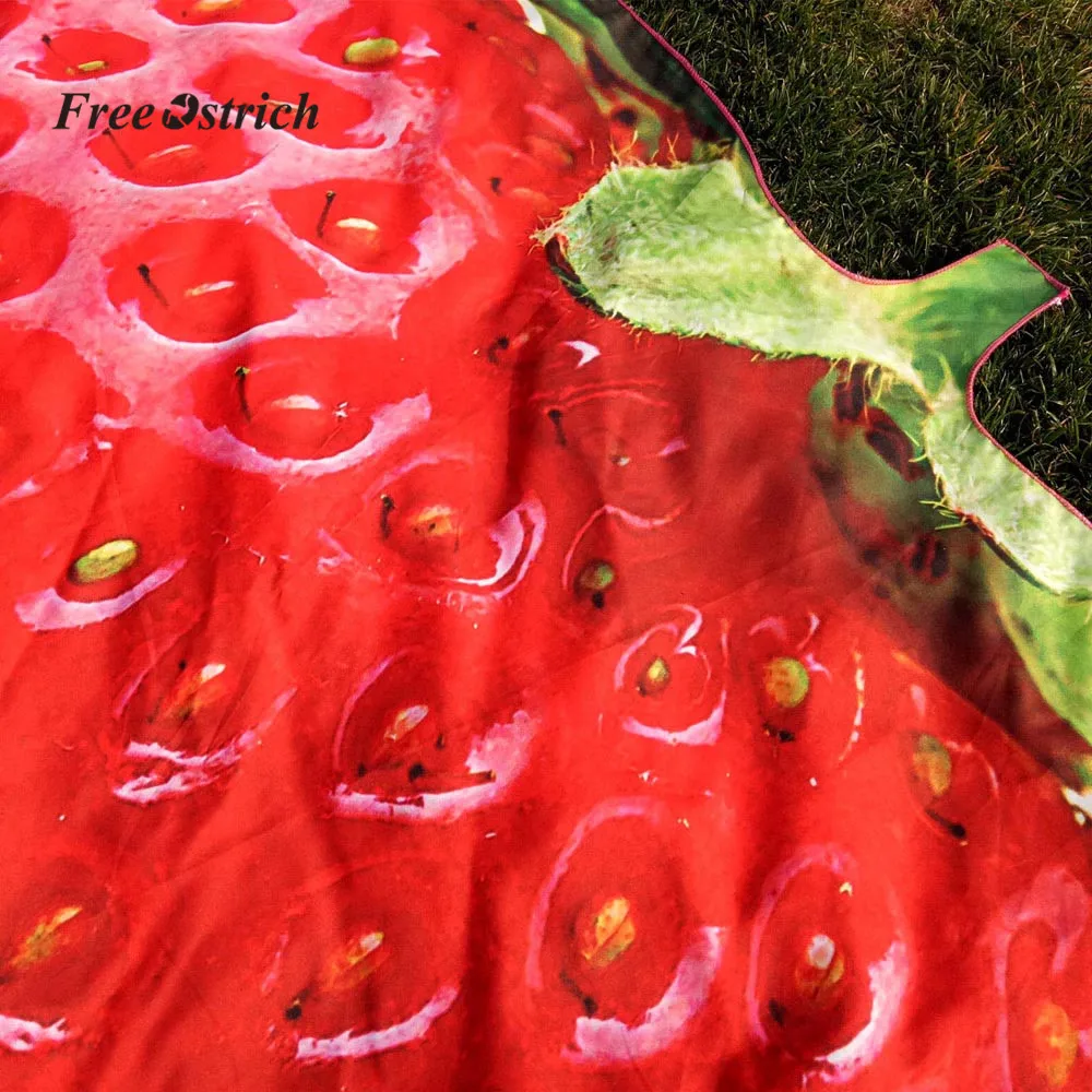 Бесплатная Страусиная одежда пляжные полотенца Клубника Дизайн хиппи гобелен