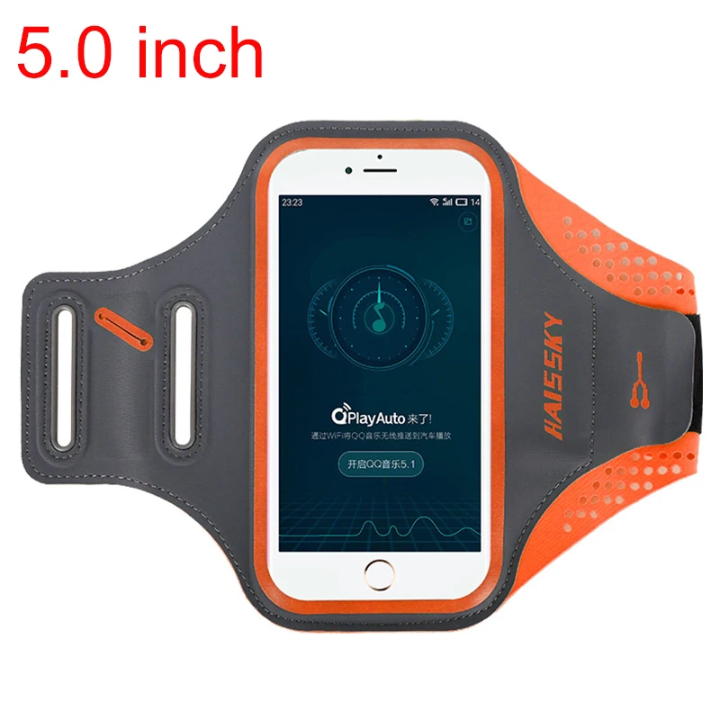 Small Size Orange Haissky спортивный чехол для телефона на руку держатель для мобильного телефона Brassard повязка на руку для iPhone X XR XS Max 7 6 Plus спортивная сумка на руку - Цвет: Small Size Orange