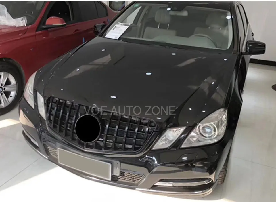 W212 GT Grill Front Racing Grille Prefacelift for Mercedes-Benz 2010-2013 E-class Sedan W212 E320 E350 E400 Black/Chrome