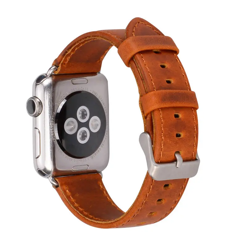 Классический ремешок из натуральной кожи Crazy Horse с адаптером для Apple Watch 38 мм и 42