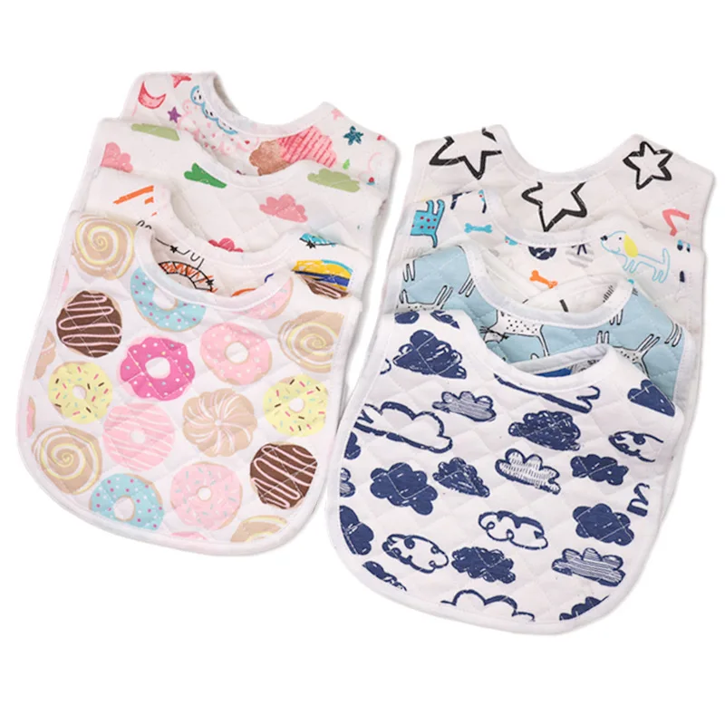 30*22.5cm New Infant Baby Girl Boy Bib Kid Toddler Dinner Food Feeding Bibs Double-deck 100% Cotton Burp Cloths Saliva Towel | Детская