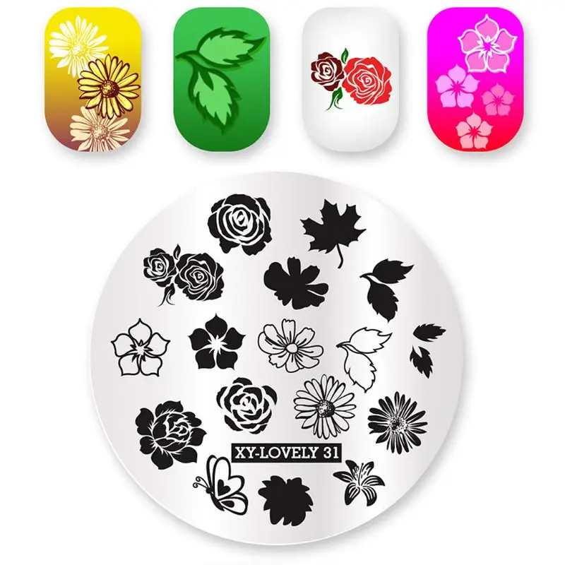 1 шт. штампы маникюрные изображения круглые для дизайна ногтей шаблон инструмент