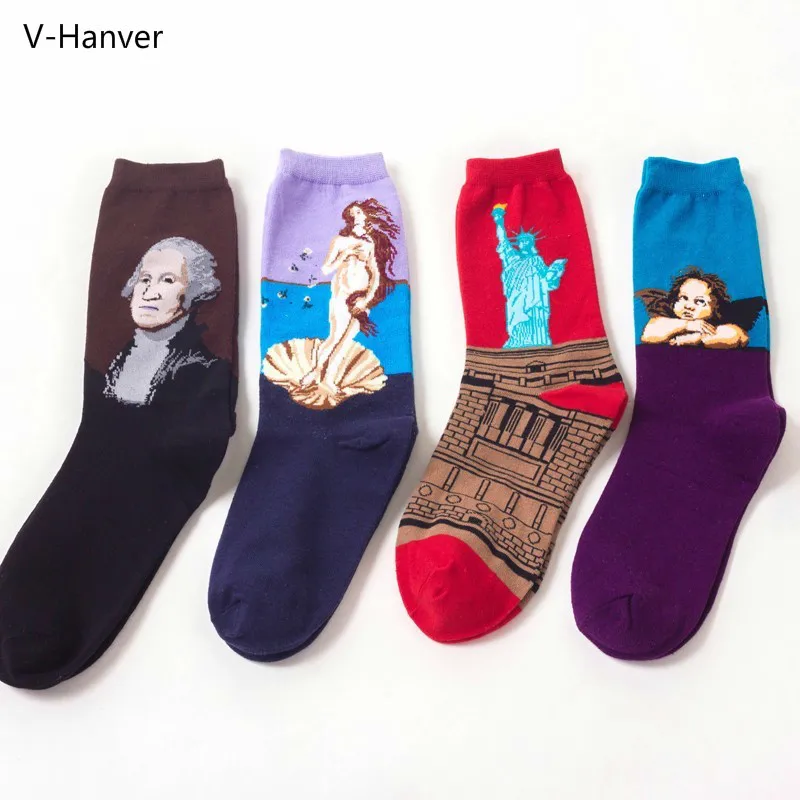 V Hanver Заводские счастливые мужские носки смешные хлопковые Стандартные много