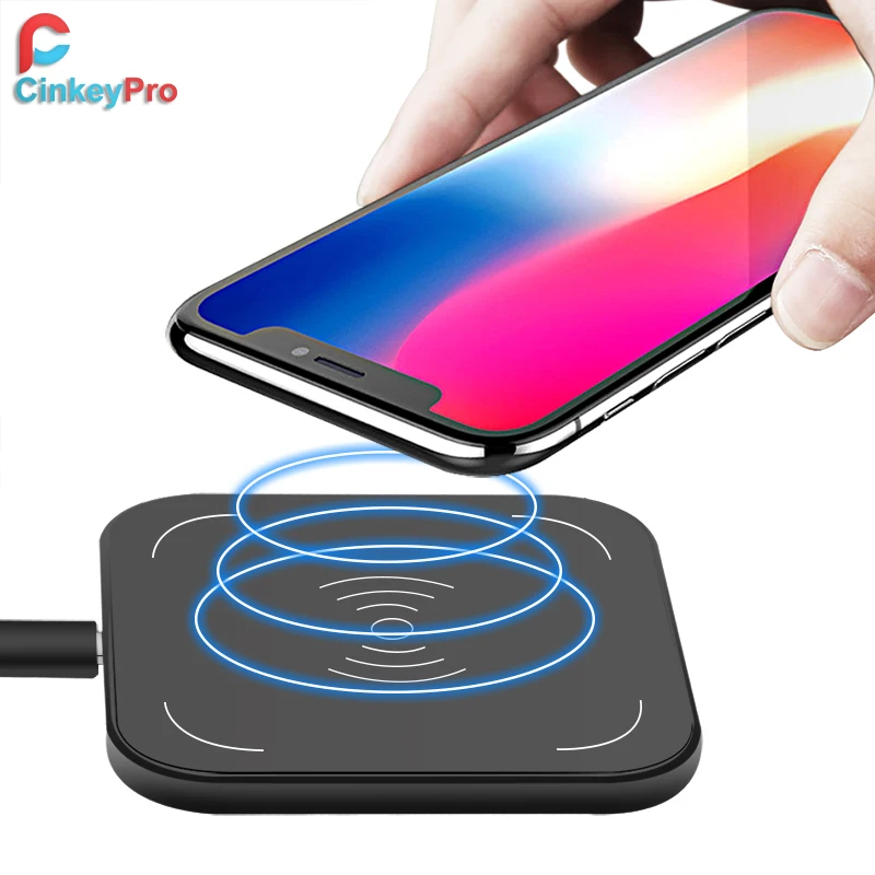 CinkeyPro Wireless Charger Charging Pad for iPhone 8 10 X Samsung S7 S8 5V/1A Adapter Charge Mobile Phone QI Device Universal | Мобильные