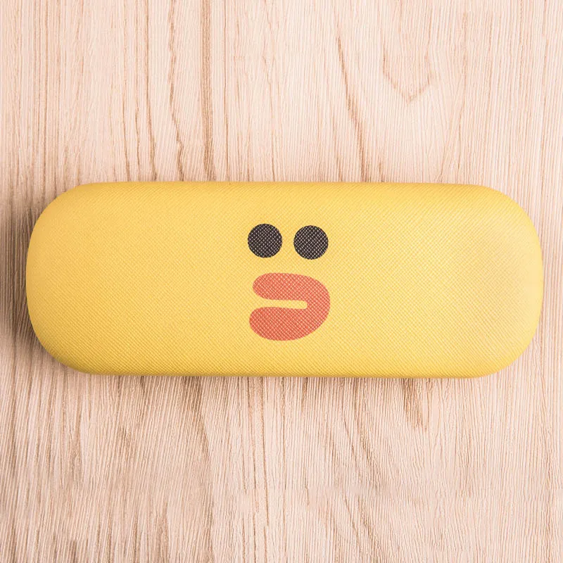 yellow Высокое качество, милый мультяшный футляр для очков, ПУ матель, Жесткий Чехол, защита для очков, Чехол для очков для женщин - Цвет: yellow