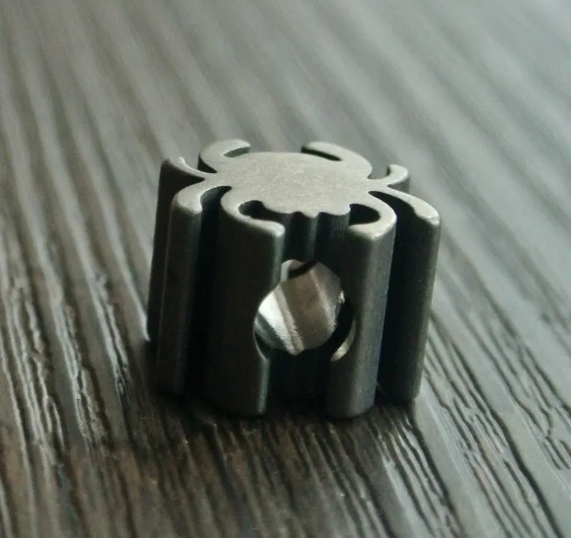 TC4 титановые серые бусы на веревочке в форме паука металлический нож инструмент