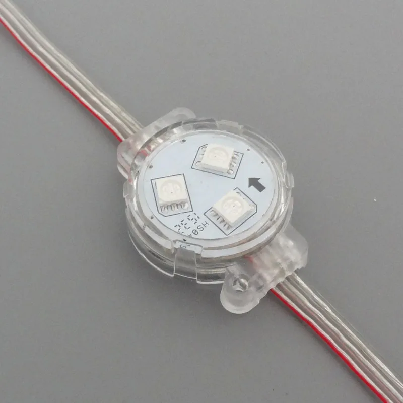 DC12V 30mm WS2811addressable led smart module0.72WRGB full colorclear coverIP68 ratedwith clear wire | Лампы и освещение
