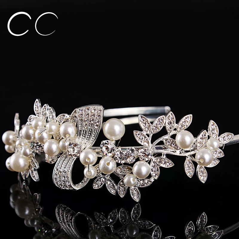 Женская тиара с искусственным жемчугом свадебная австрийским кристаллом