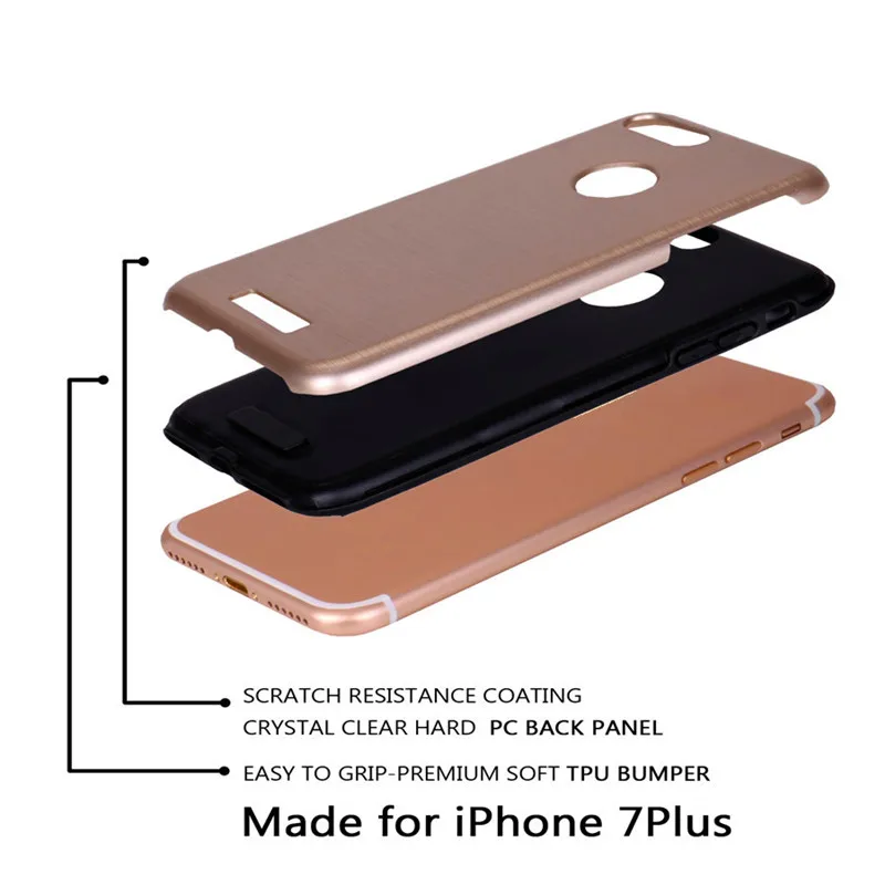 Мода роскошный 2 в 1 тпу дизайн пк + металл матовый алюминий телефон case для iphone 5 5s 6