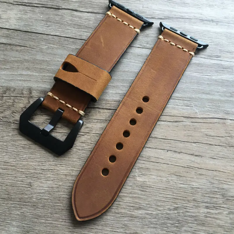 

Genuine Leather strap For Apple watch band 44mm 40mm iWatch band 42mm 38mm watchband belt bracelet apple watch series 3 4 5 se 6