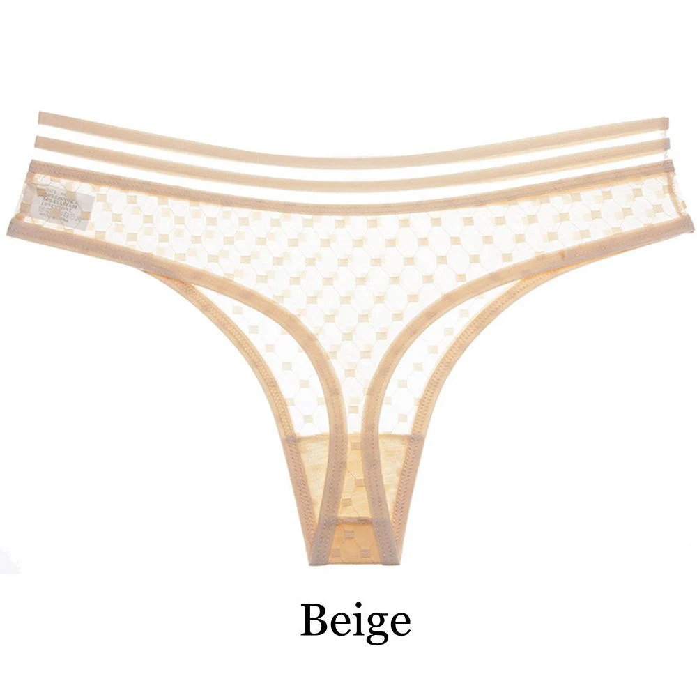 Beige 1 шт. Горячая Распродажа Спортивный сексуальный стиль дамские модные стринги с низкой посадкой сетки бесшовные трусики женское Бесшовное нижнее белье - Цвет: Beige