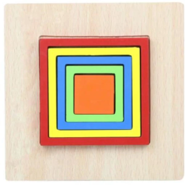 square Обучающая доска в форме познавательного пазла для детей, деревянные игрушки для детей, обучающая игрушка, обучающая игра Монтессори, кубики, игрушки - Цвет: square