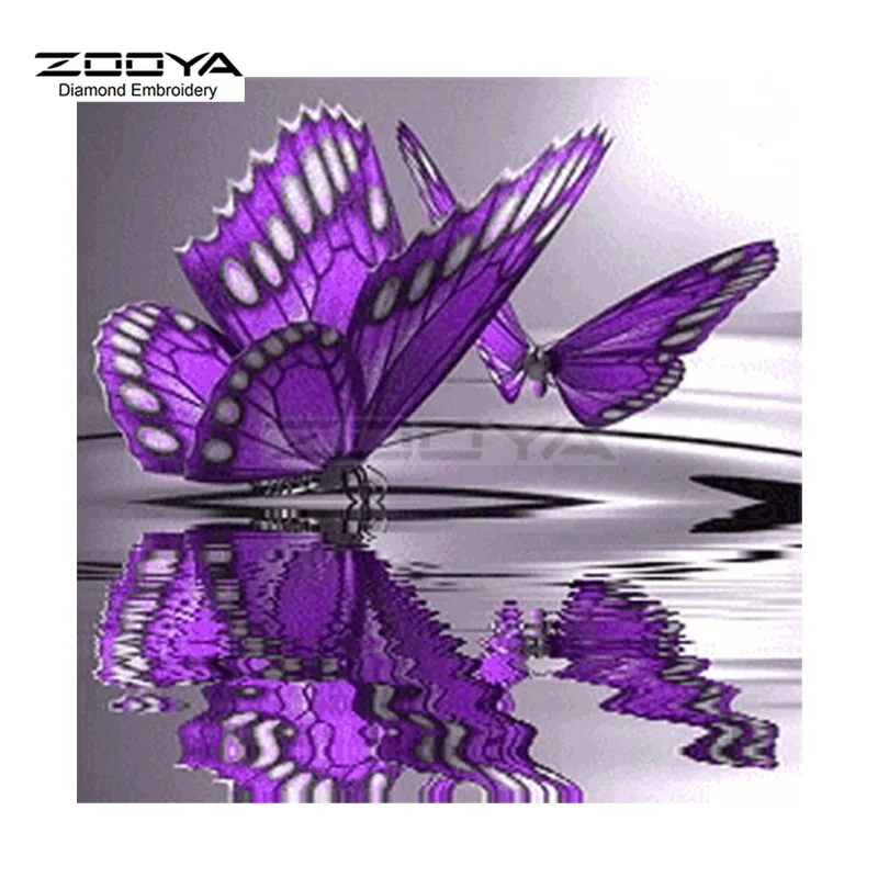 ZOOYA Алмазная вышивка алмазная живопись фиолетовая бабочка водная крестиком