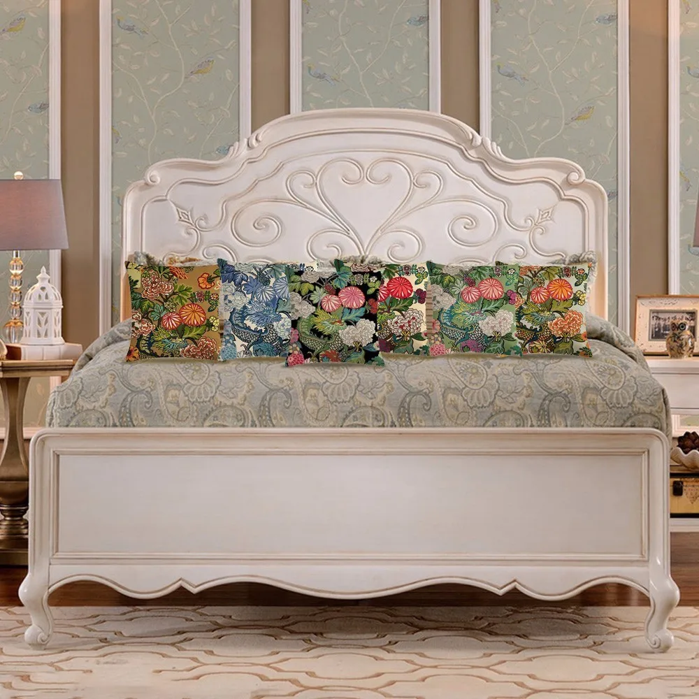 Китайский дракон счастливый подушка для птиц декоративная наволочка с цветком