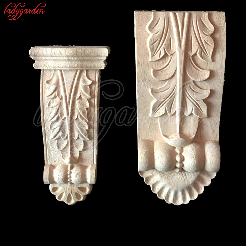 Цветочные деревянные аппликации для мебели Неокрашенная форма декоративные