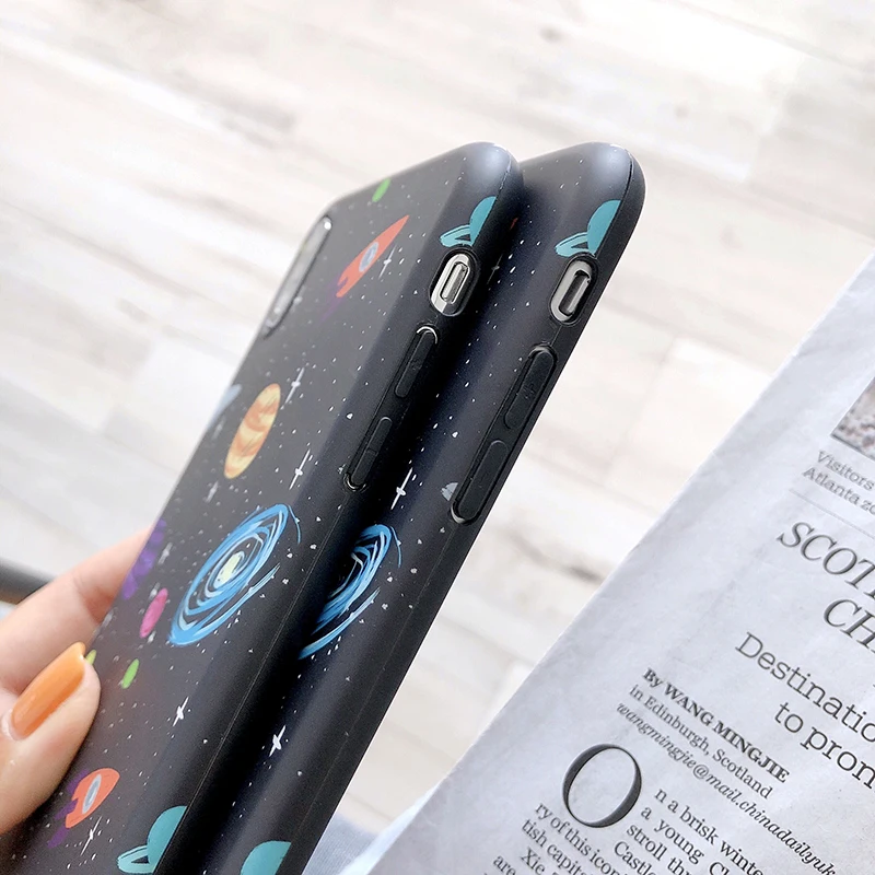 Чехлы для телефонов iphone X, XR, XS, Max, разноцветный, звездный, матовый, мягкий, из ТПУ, чехол для iphone 6, 6 S, 7, 8 Plus, задняя крышка, fundas conque Capa