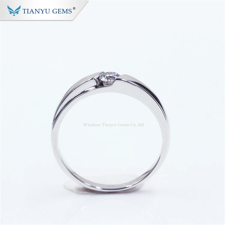 Tianyu драгоценные камни простой пасьянс кольцо 925 серебро moissanite вечерние подарки