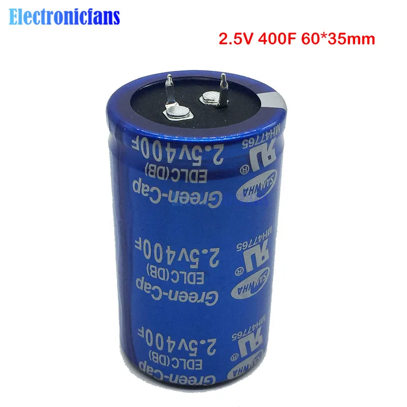 Супер фарад конденсатор 2 5 V 400F 60*35mm 2.5V400F 60x35mm низкая ESR высокочастотный Ultracapacitor