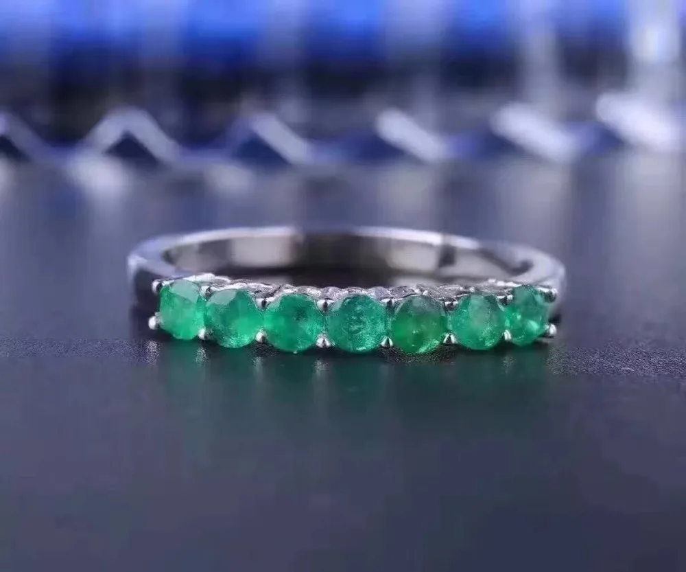 Женское серебряное кольцо с изумрудом 2 5 мм и 7 шт.|ring for|rings for womenrings weddings |