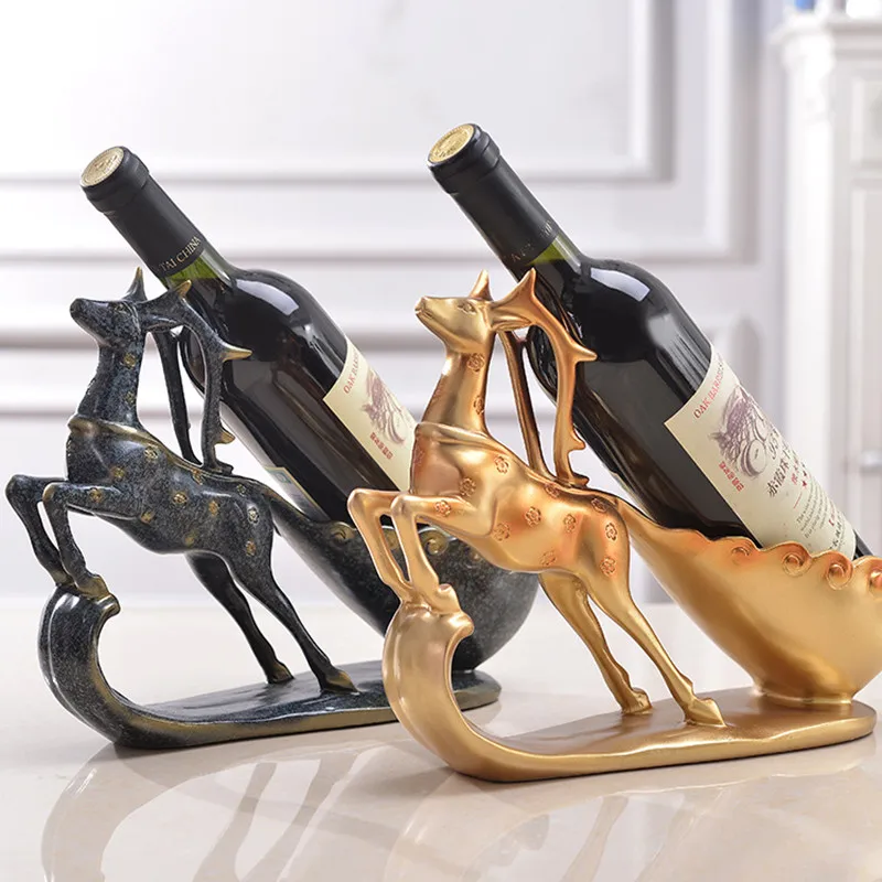 

Creative Sika Deer Wine Rack Modern Wine Bottle Holder Living Room Home Decoration Wine Cabinet Decorating Bar Tools Artifact