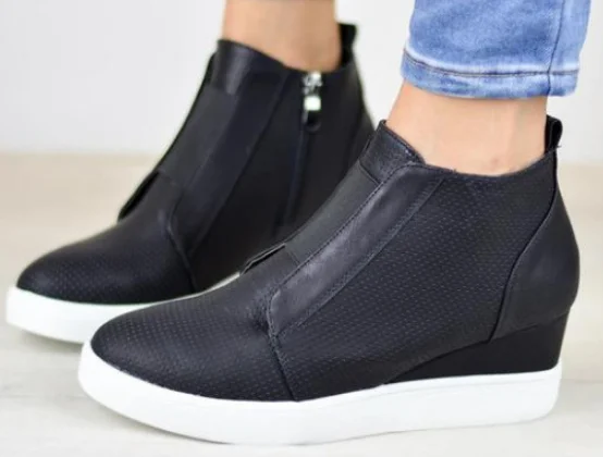 Женская обувь на молнии XEK увеличивающая рост высоком каблуке zapatos mujer ZLL366|Женские