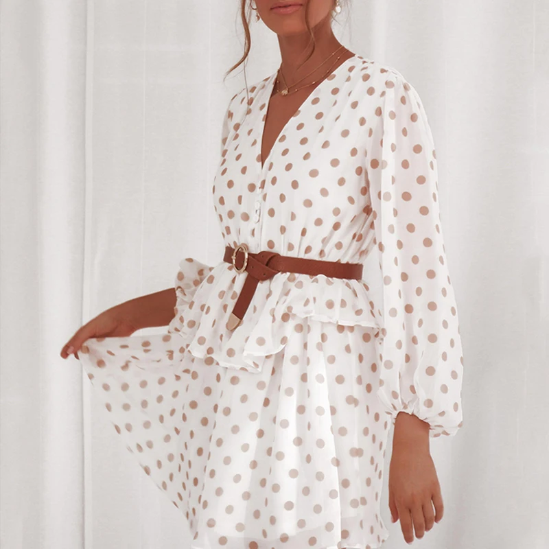 Для женщин оборками пикантные в горошек прозрачные вечерние платье женское с