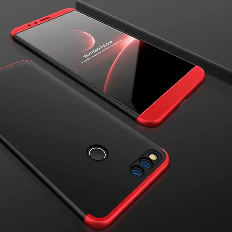 Mokoemi Мода 360 полная защитная Броня 5,9" для huawei Honor 7x чехол для huawei Honor 7x чехол для телефона - Цвет: Red Black