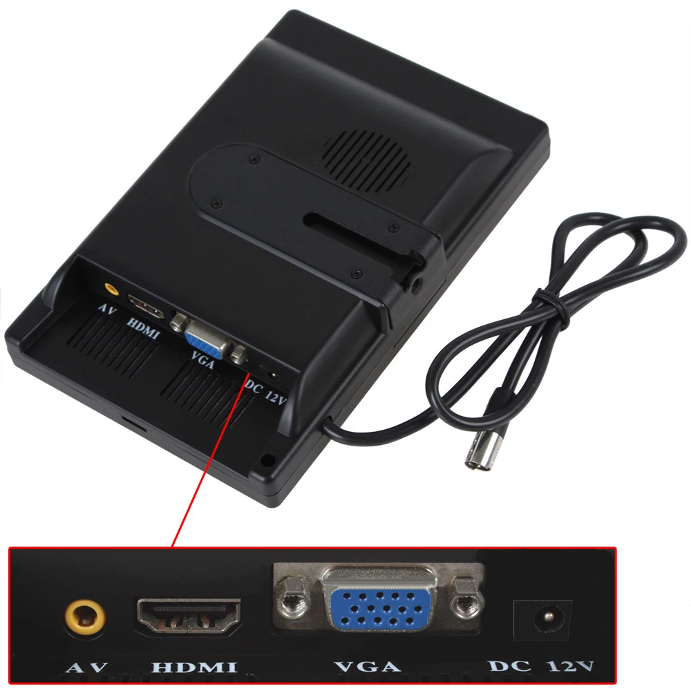 Автомобильный ЖК монитор Podofo 7 дюймов экран заднего вида HDMI VGA AV 2 видео входа