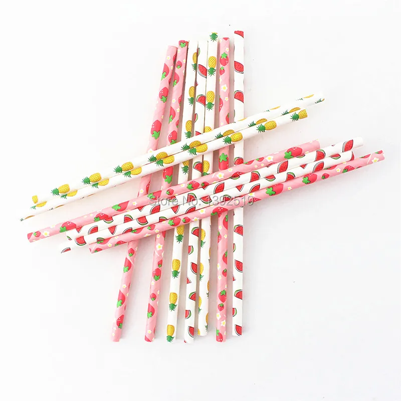 Лидер продаж! 5000 шт./лот фруктовые Коктейльные бумажные соломинки для напитков