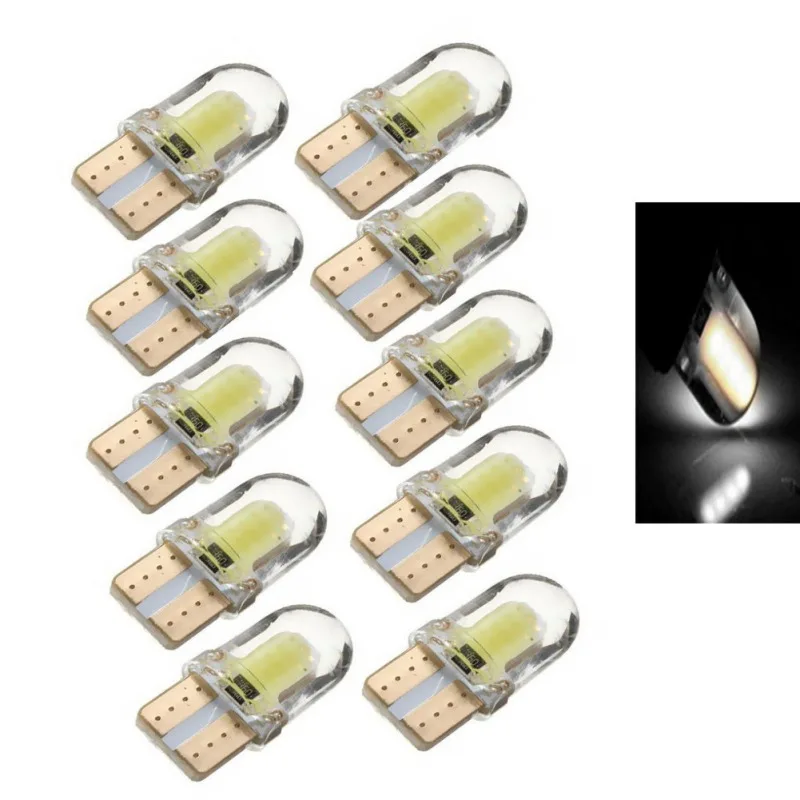 

10pcs LED W5W T10 194 168 W5W COB 8SMD Led Parking Bulb Auto Wedge Clearance Lamp Silica Bright White License Light Bulbs