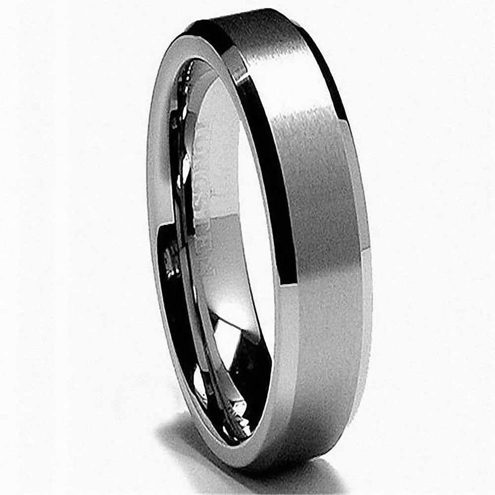 6/8mm White Tungsten Carbide Rings Vintage For Women And Men Beveled Edge Fancy Engagement Bands |