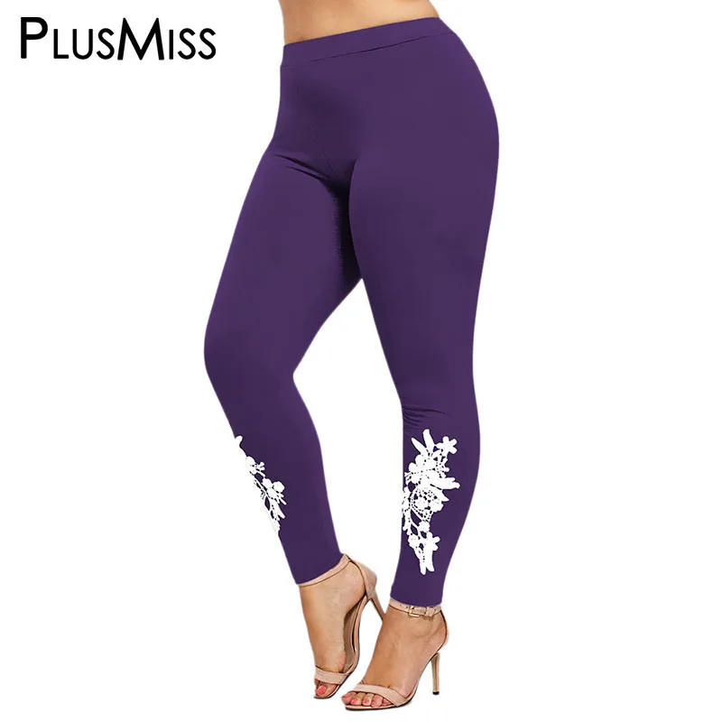 PlusMiss плюс размеры 5XL 4XL вязаный крючком узкие леггинсы для женщин большой фитнес