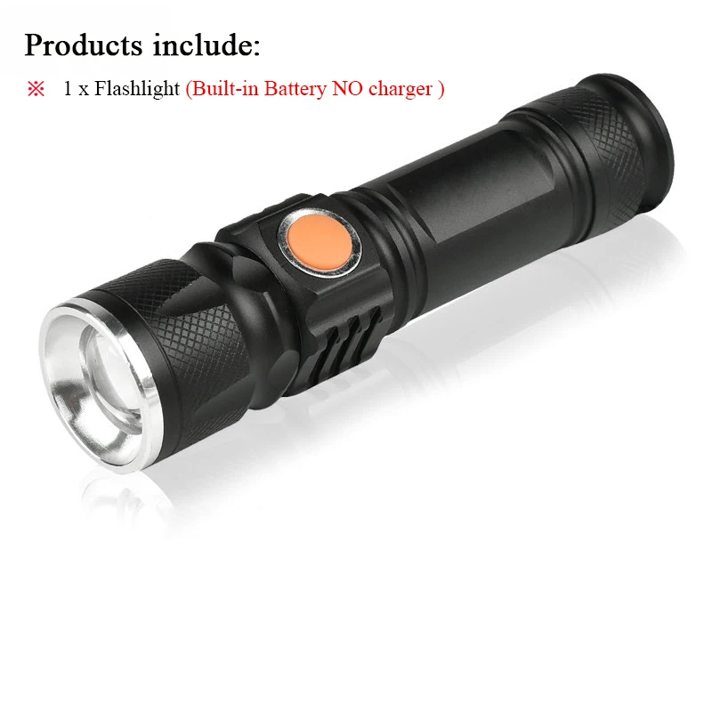 Mini led flashlight zoomble hand lamp CREE xml t6 usb torch flash light lantern 18650 Built-in battery waterproof camping light - Испускаемый цвет: led Flashlight A1