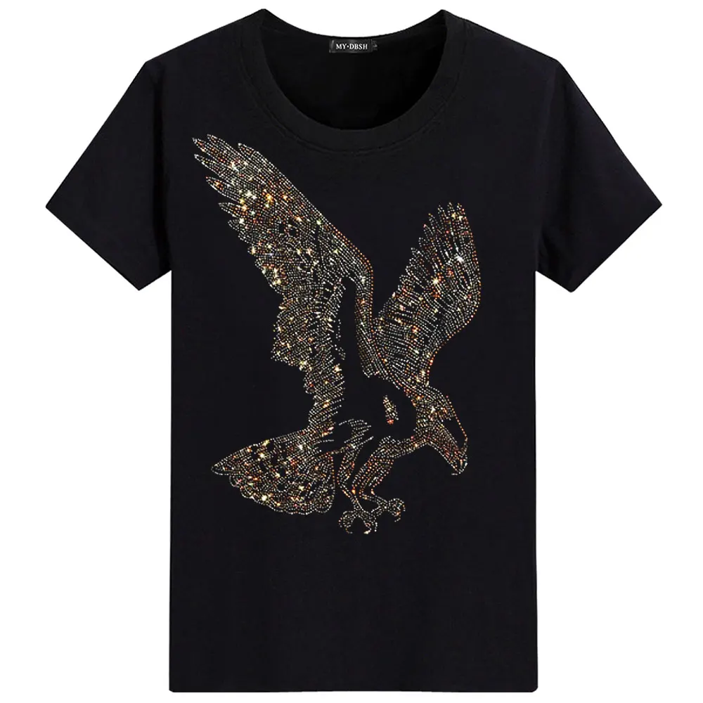 Big size 5XL Mask Unique Man Shinning Diamond Stone T-shirt Short Sleeve high quality Peking Opera Rhinestone Print men t shirts - Цвет: T006-O-Black