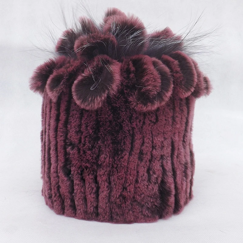 Женская Кепка шляпы для женщин вязаный натуральный мех ЗИМА Gorros Beanie Женская Русская Шапка Femme Toucas de Inverno feminina женские шапки