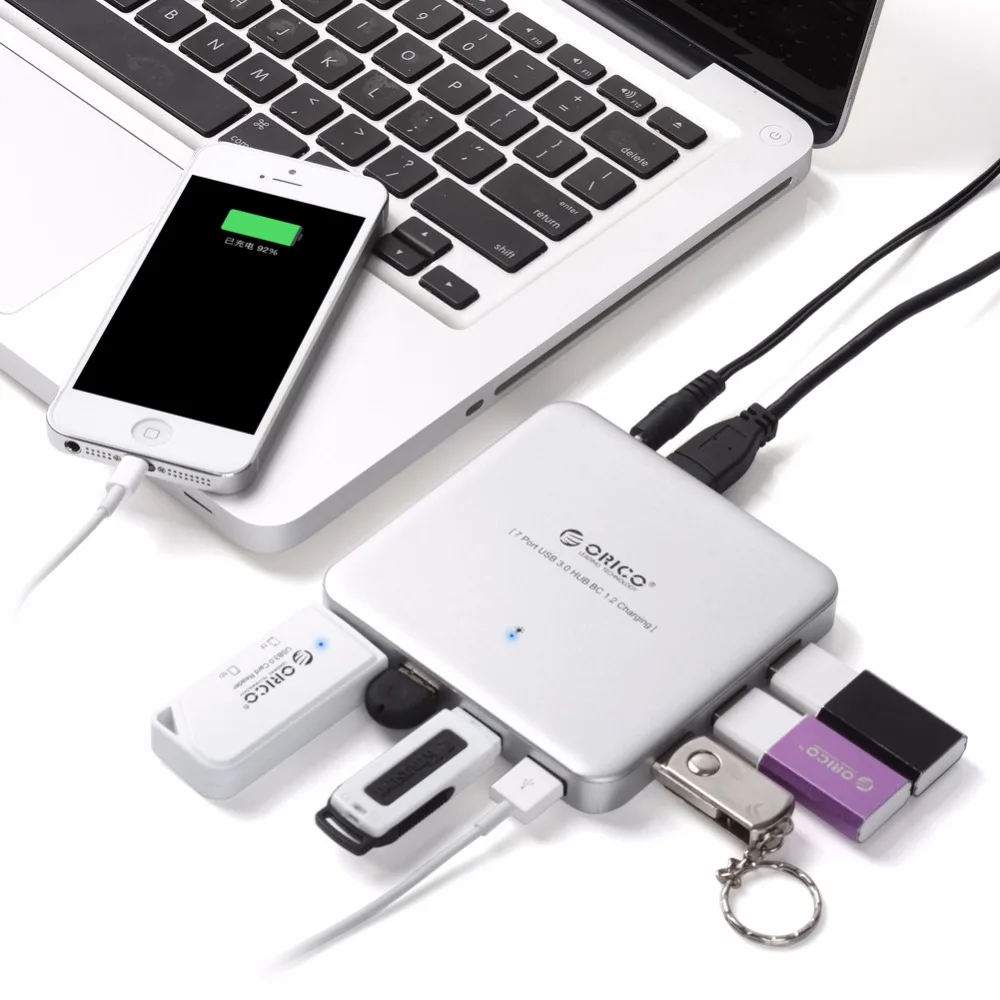 ORICO u3bch7 USB 3.0 зарядки концентратор с Адаптеры питания 7-Порты и разъёмы bc1.2