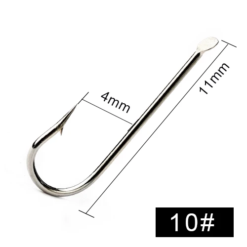 100 шт./лот 1#-10# 1799N рыболовные крючки из высокоуглеродистой стали, плоские круглые крючки с колючей ручкой, аксессуары для ловли карпа, приманка, джиг - Цвет: 010