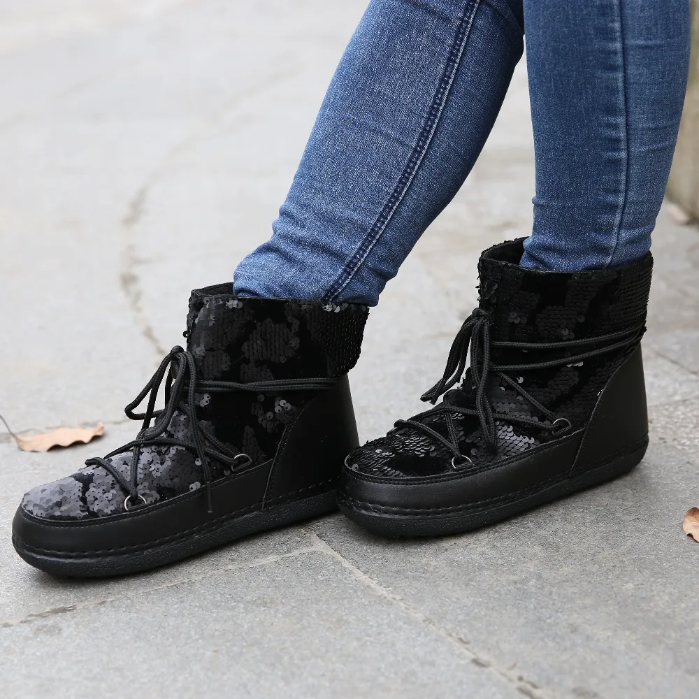 2017 Модные сапожки Брендовая женская утепленная зимние ботинки на платформе