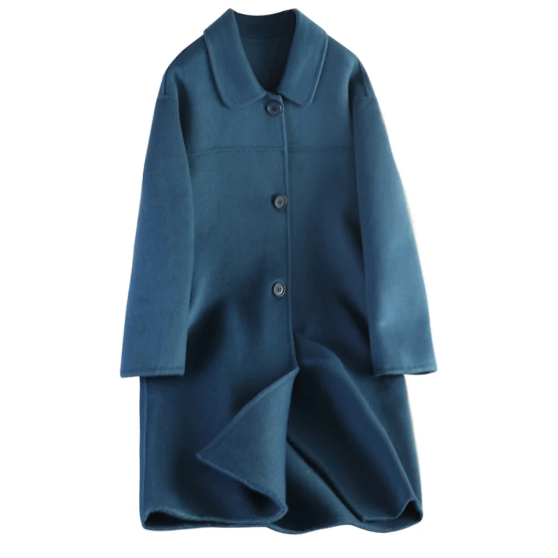 

Good quality wool coat 100% wool 2019 new double-sided cashmere overcoat solid long winter women autumn coat