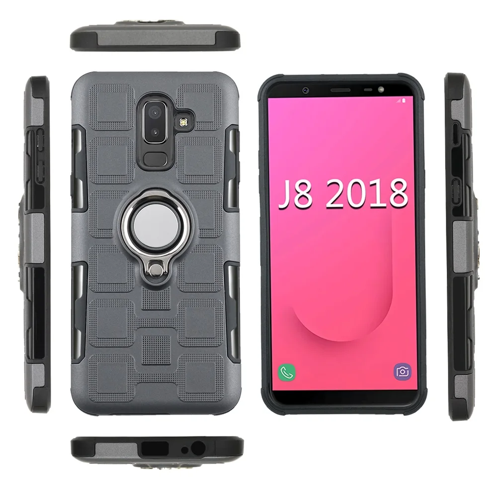 J810 задний Чехол для Samsung Galaxy J8 ударопрочный держатель кольца подставка Зажим