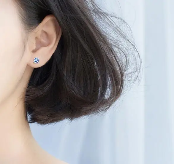 Асимметрия 100% реальна. Серьги гвоздики из стерлингового серебра 925 пробы с