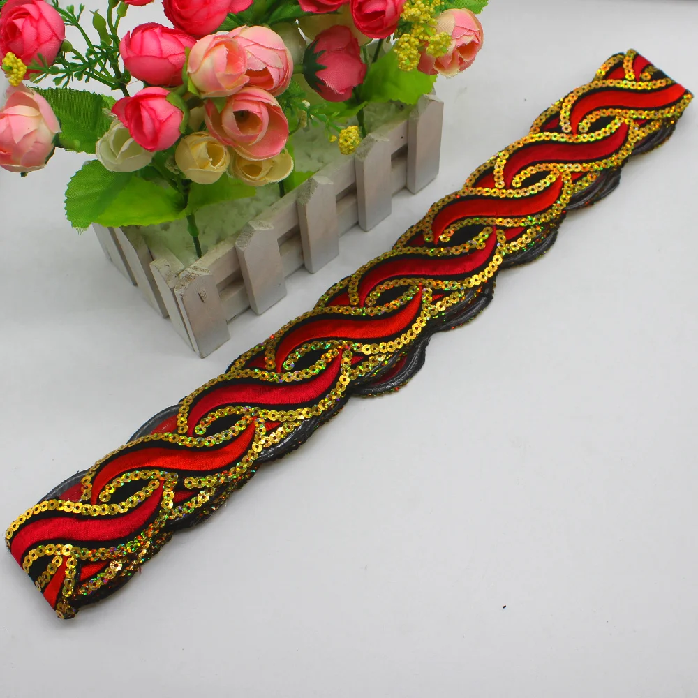 1 ярд цветные вышитые кружева фантазийные полосатые ленты с волнистыми полосками