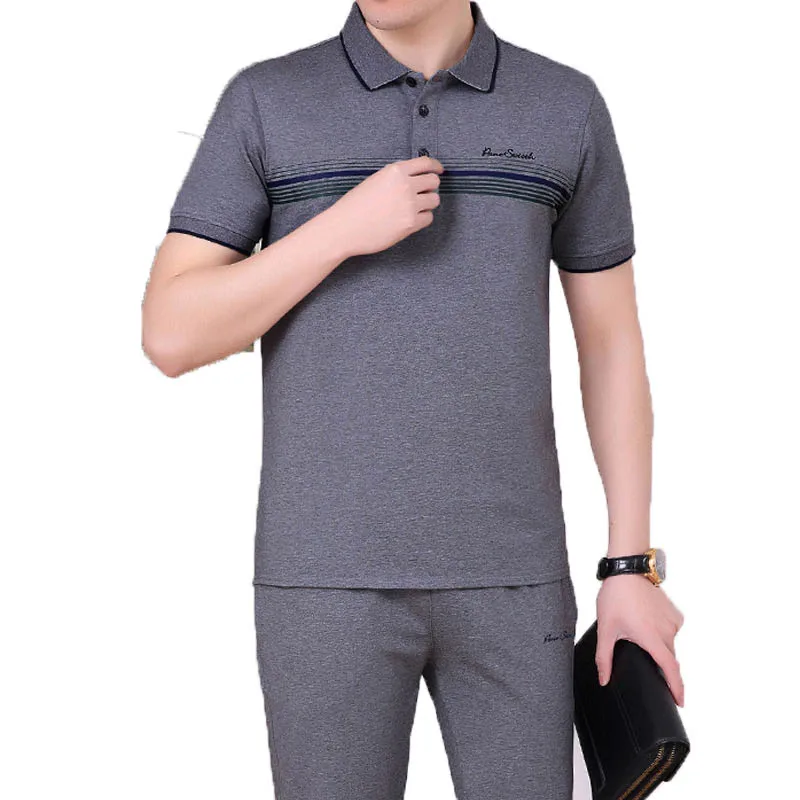 5XL комплект мужской одежды для бега дизайн летняя спортивная одежда для фитнеса хлопковая дышащая ткань спортивные тренировочные для бегунов спортивные костюмы h125 - Цвет: deep gray