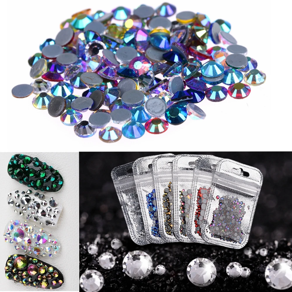 

31 colors Mix Sizes 400Pcs/Pack All AB Colors Hotfix Flatback Rhinestones Nail Rhinestoens For Nails 3D Nail Art Decoration Gems